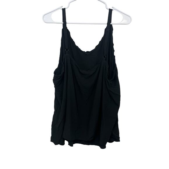 Old Navy Women’s Black Tank Top 3X Plus Cami Thin Strap Y2K Whimsigoth Ruffle - Picture 2 of 8